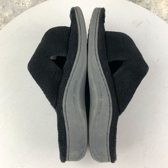 Vionic Women's Size 5 Pauline Black Open Toe Faux Fur Slip On Slippers Sandals - Picture 8 of 14